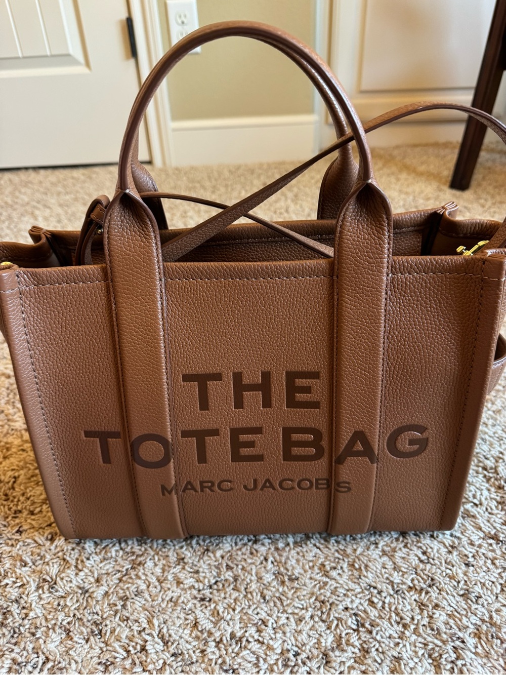 Marc Jacobs Brown Pebbled Leather The Tote Bag